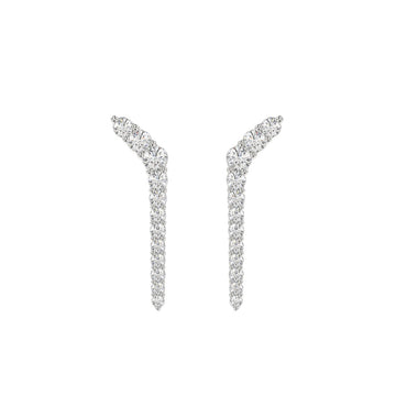 14K WHITE GOLD 1/2CT ROUND DIAMOND LADIES EARRINGS