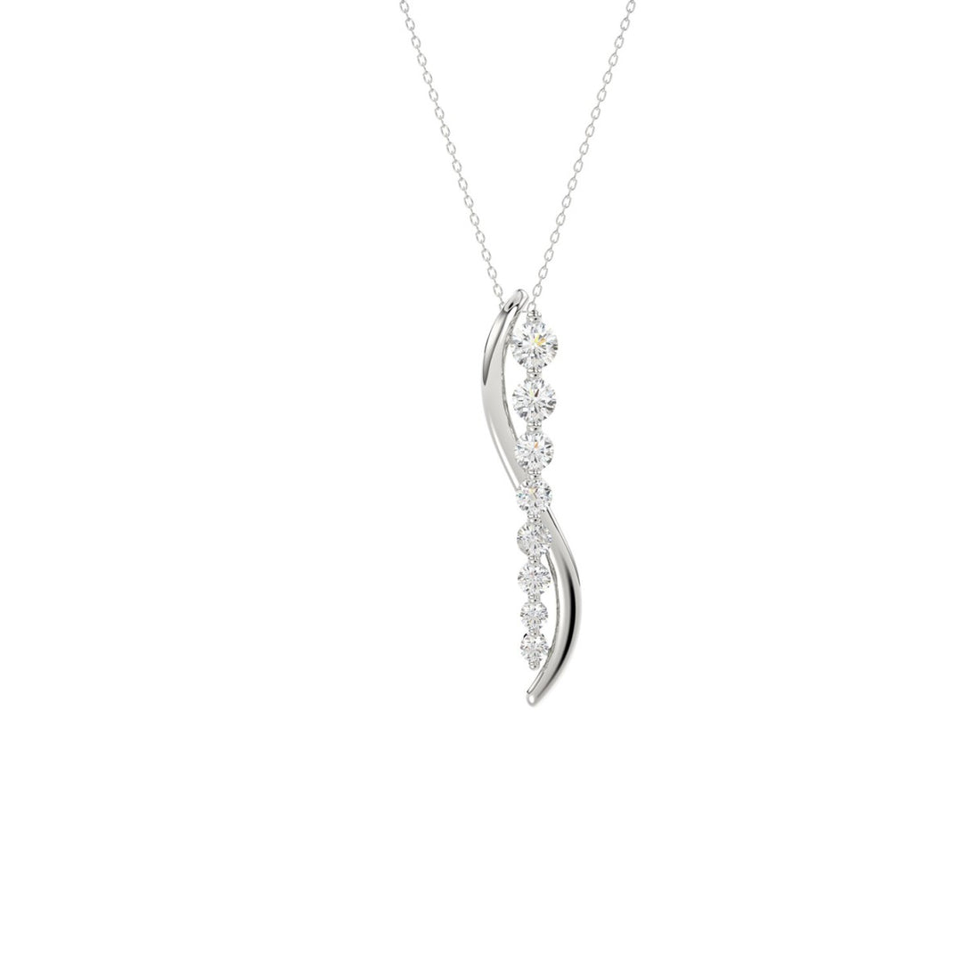 14K WHITE GOLD 3/8CT ROUND DIAMOND LADIES PENDANT WITH CHAIN