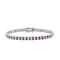 14K WHITE GOLD 5 3/4CT ROUND/RUBY ROUND DIAMOND LADIES BRACELET (RUBY ROUND DIAMOND 2 3/4CT)