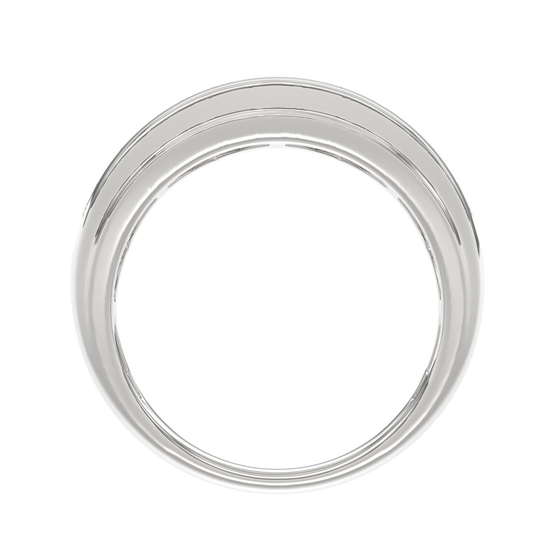 14K WHITE GOLD 2.00CT ROUND DIAMOND MEN'S BAND