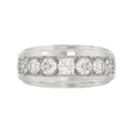 14K WHITE GOLD 2.00CT ROUND DIAMOND MEN'S BAND