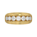 14K YELLOW GOLD 2.00CT ROUND DIAMOND MEN'S BAND