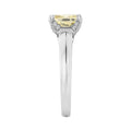 14K WHITE GOLD 3 1/4CT ROUND/YELLOW CUSHION DIAMOND LADIES RING (CENTER STONE YELLOW CUSHION DIAMOND 3CT)