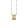 14K WHITE GOLD 1.00CT YELLOW RADIANT DIAMOND LADIES PENDANT