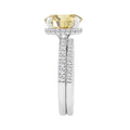 14K WHITE GOLD 3 3/4CT OVAL/ROUND DIAMOND LADIES RING (CENTER STONE YELLOW OVAL DIAMOND 3CT)
