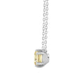 14K WHITE GOLD 1.00CT YELLOW CUSHION DIAMOND LADIES PENDANT