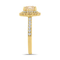 14K YELLOW GOLD 2 3/4CT ROUND/CUSHION DIAMOND LADIES RING (CENTER STONE YELLOW CUSHION DIAMOND 2CT)