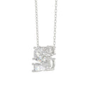 14K WHITE GOLD 1 3/4CT FANCY CUT ALPHABET DIAMOND LADIES PENDANT WITH CHAIN