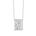 14K White Gold Diamond Initial “N” Pendant 1 1/2CT Fancy Cut Ladies Alphabet Charm with Chain