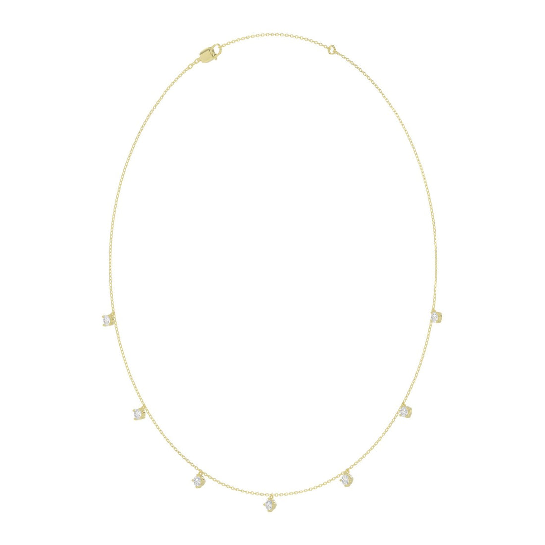 10K YELLOW GOLD 1.00CT ROUND DIAMOND LADIES NECKLACE