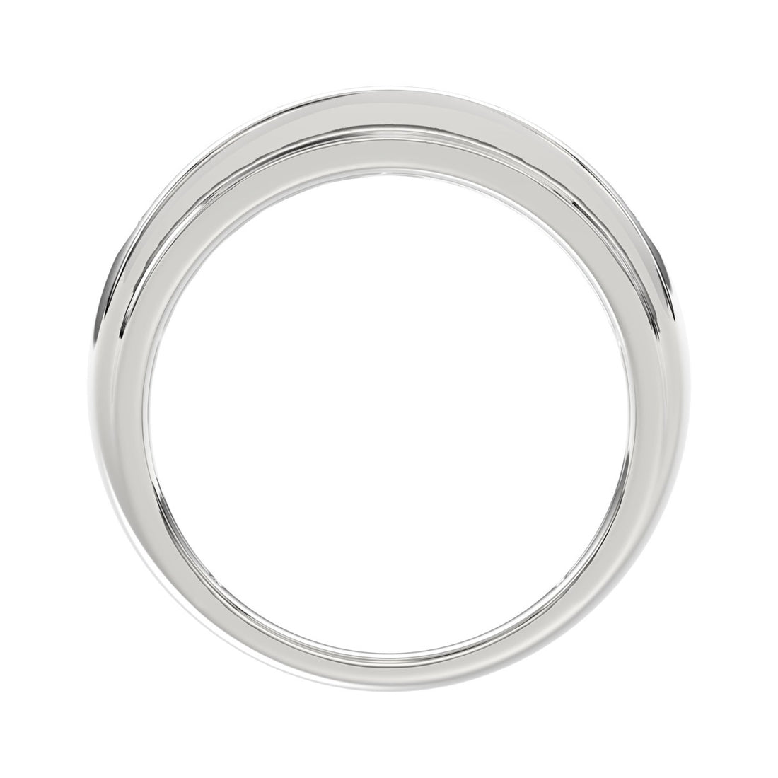 14K WHITE GOLD 1.00CT ROUND DIAMOND MEN'S BAND