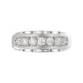 14K WHITE GOLD 1.00CT ROUND DIAMOND MEN'S BAND