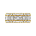 3.00 CT Fashion Band for Ladies Round & Radiant Cut Diamonds 14K Yellow Gold Luxury Band (Color F-G -Clarity VS1/VS2)