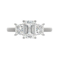14K WHITE GOLD 2 5/8CT EMERALD/PRINCESS DIAMOND LADIES RING (CENTER STONE EMERALD DIAMOND 1 1/2CT)