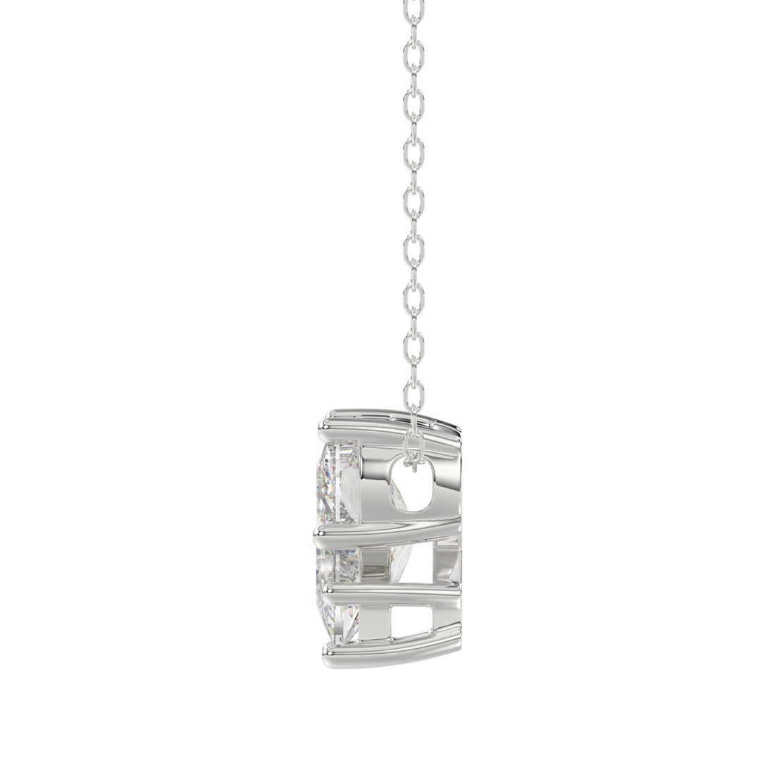 10K WHITE GOLD 1 5/8CT FANCY CUT ALPHABET DIAMOND LADIES PENDANT WITH CHAIN