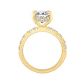 14K YELLOW GOLD 6.00CT ROUND/OVAL DIAMOND LADIES RING (CENTER STONE OVAL DIAMOND 5.00CT)