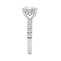 14K WHITE GOLD 4 3/4CT ROUND/CUSHION DIAMOND LADIES RING (CENTER STONE CUSHION DIAMOND 4CT)