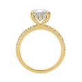 14K YELLOW GOLD 6.00CT ROUND/CUSHION DIAMOND LADIES RING (CENTER STONE CUSHION DIAMOND 5CT)