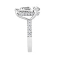 14K WHITE GOLD 6.00CT ROUND/PEAR DIAMOND LADIES RING (CENTER STONE PEAR DIAMOND 5CT