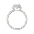 14K WHITE GOLD 4 1/2CT ROUND/OVAL DIAMOND LADIES RING (CENTER STONE OVAL DIAMOND 4.00CT & Color F-G Clarity VS1/VS2)