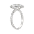 14K WHITE GOLD 4 1/2CT ROUND/OVAL DIAMOND LADIES RING (CENTER STONE OVAL DIAMOND 4.00CT & Color F-G Clarity VS1/VS2)