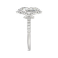 14K WHITE GOLD 4 1/2CT ROUND/OVAL DIAMOND LADIES RING (CENTER STONE OVAL DIAMOND 4.00CT & Color F-G Clarity VS1/VS2)