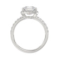 14K WHITE GOLD 4 1/2CT ROUND/CUSHION DIAMOND LADIES RING (CENTER STONE CUSHION DIAMOND 4CT & Color F-G Clarity VS1/VS2)