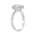 14K WHITE GOLD 4 1/2CT ROUND/CUSHION DIAMOND LADIES RING (CENTER STONE CUSHION DIAMOND 4CT & Color F-G Clarity VS1/VS2)
