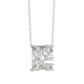 14K WHITE GOLD 1 1/2CT FANCY CUT ALPHABET DIAMOND LADIES PENDANT WITH CHAIN