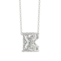 14K WHITE GOLD 1 1/2CT FANCY CUT ALPHABET DIAMOND LADIES PENDANT WITH CHAIN