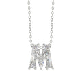 14K WHITE GOLD 1 5/8CT FANCY CUT ALPHABET DIAMOND LADIES PENDANT WITH CHAIN