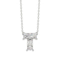 14K WHITE GOLD 1.00CT FANCY CUT ALPHABET DIAMOND LADIES PENDANT WITH CHAIN