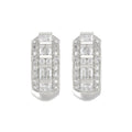 14K WHITE GOLD 1.00CT ROUND/PRINCESS/BAGUETTE DIAMOND LADIES EARRINGS