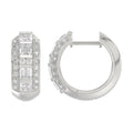 14K WHITE GOLD 1.00CT ROUND/PRINCESS/BAGUETTE DIAMOND LADIES EARRINGS