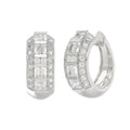 14K WHITE GOLD 1.00CT ROUND/PRINCESS/BAGUETTE DIAMOND LADIES EARRINGS