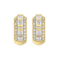 14K YELLOW GOLD 1.00CT ROUND/PRINCESS/BAGUETTE DIAMOND LADIES EARRINGS