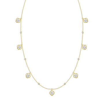 14K YELLOW GOLD 1 1/2CT ROUND DIAMOND LADIES NECKLACE