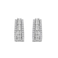 14K WHITE GOLD 1.00CT ROUND/BAGUETTE DIAMOND LADIES EARRINGS