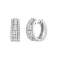 14K WHITE GOLD 1.00CT ROUND/BAGUETTE DIAMOND LADIES EARRINGS