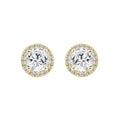 14K YELLOW GOLD 2 1/4CT ROUND DIAMOND LADIES EARRINGS