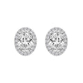 14K WHITE GOLD 2 1/4CT ROUND/OVAL DIAMOND LADIES EARRINGS