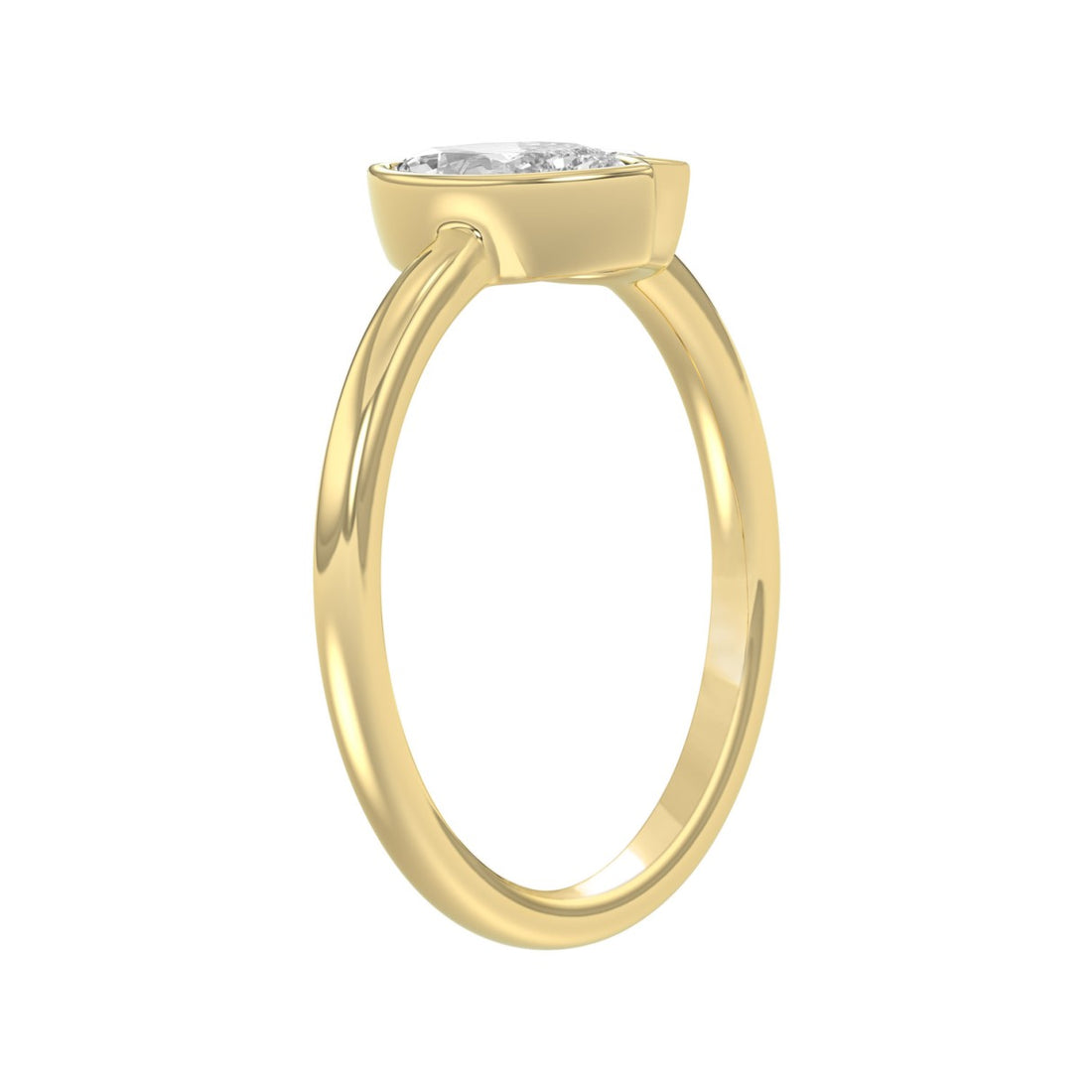 Elegant ColleCTions Linked Hearts Ladies Ring 10K Yellow Gold 3/4CT Marquise Lab Grown Diamond (Color F-G -Clarity VS1/VS2)