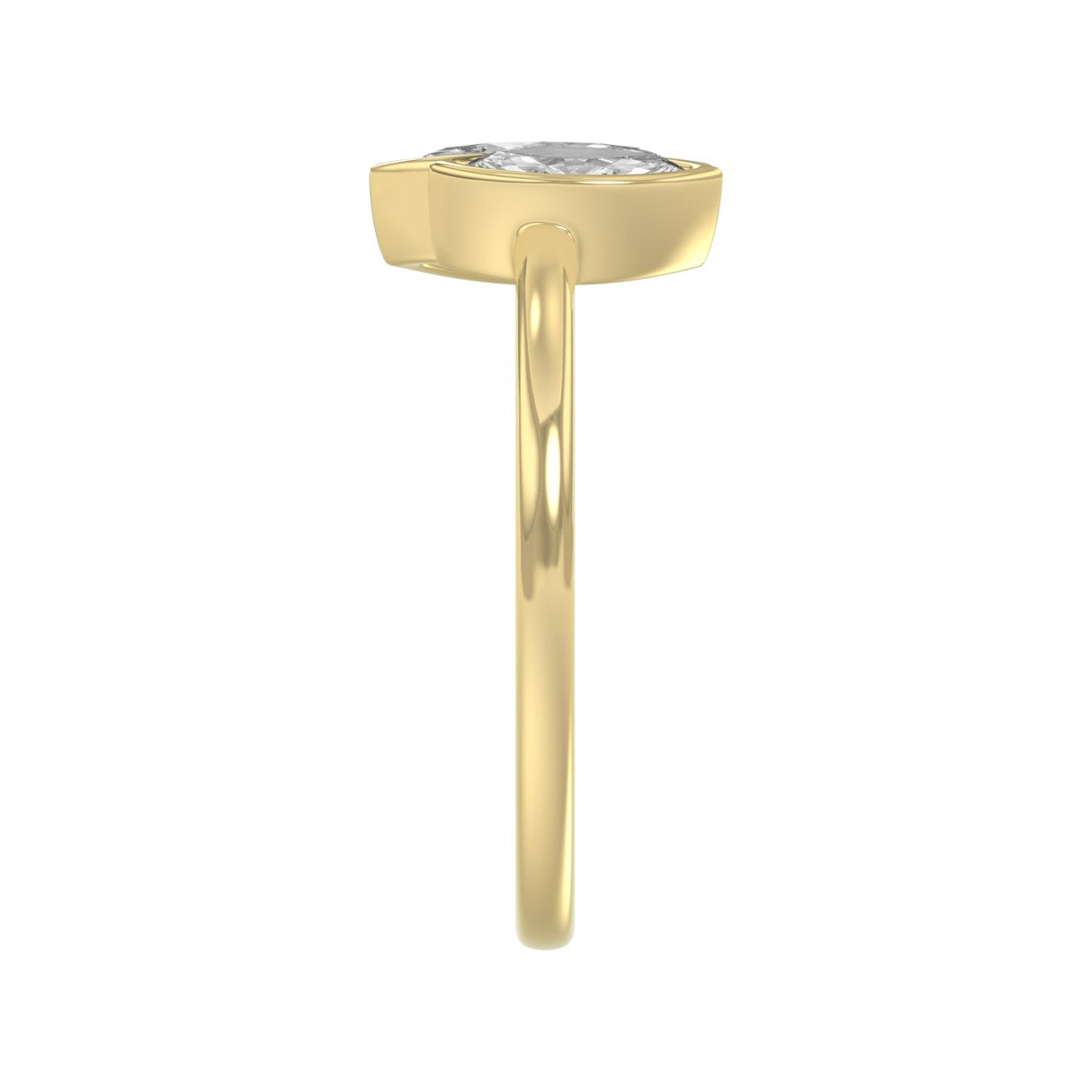 Elegant ColleCTions Linked Hearts Ladies Ring 10K Yellow Gold 3/4CT Marquise Lab Grown Diamond (Color F-G -Clarity VS1/VS2)
