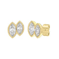 Elegant Ladies Earring 10K Collection Linked Hearts Yellow Gold 1.00CT Marquise Lab Grown Diamond (Color F-G -Clarity VS1/VS2)