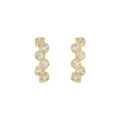 Elegant Ladies 10K Yellow Gold 3/4CT Round Lab Grown Diamond Fancy Hoop Earrings  (Color F-G -Clarity VS1/VS2)