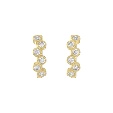 Elegant Ladies 10K Yellow Gold 3/4CT Round Lab Grown Diamond Fancy Hoop Earrings  (Color F-G -Clarity VS1/VS2)