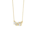 Elegant Ladies 10K Yellow Gold 1/2CT Round Lab Grown five stone Diamond Fancy Bezel set Necklace  (Color F-G -Clarity VS1/VS2)