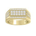 14K YELLOW GOLD 1.00CT ROUND DIAMOND MEN'S RING 