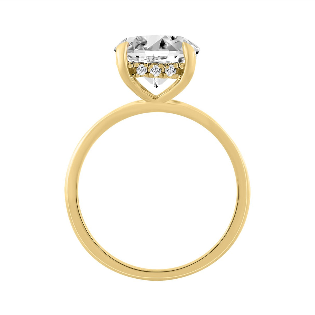 14K YELLOW GOLD 3.00CT ROUND DIAMOND LADIES RING 