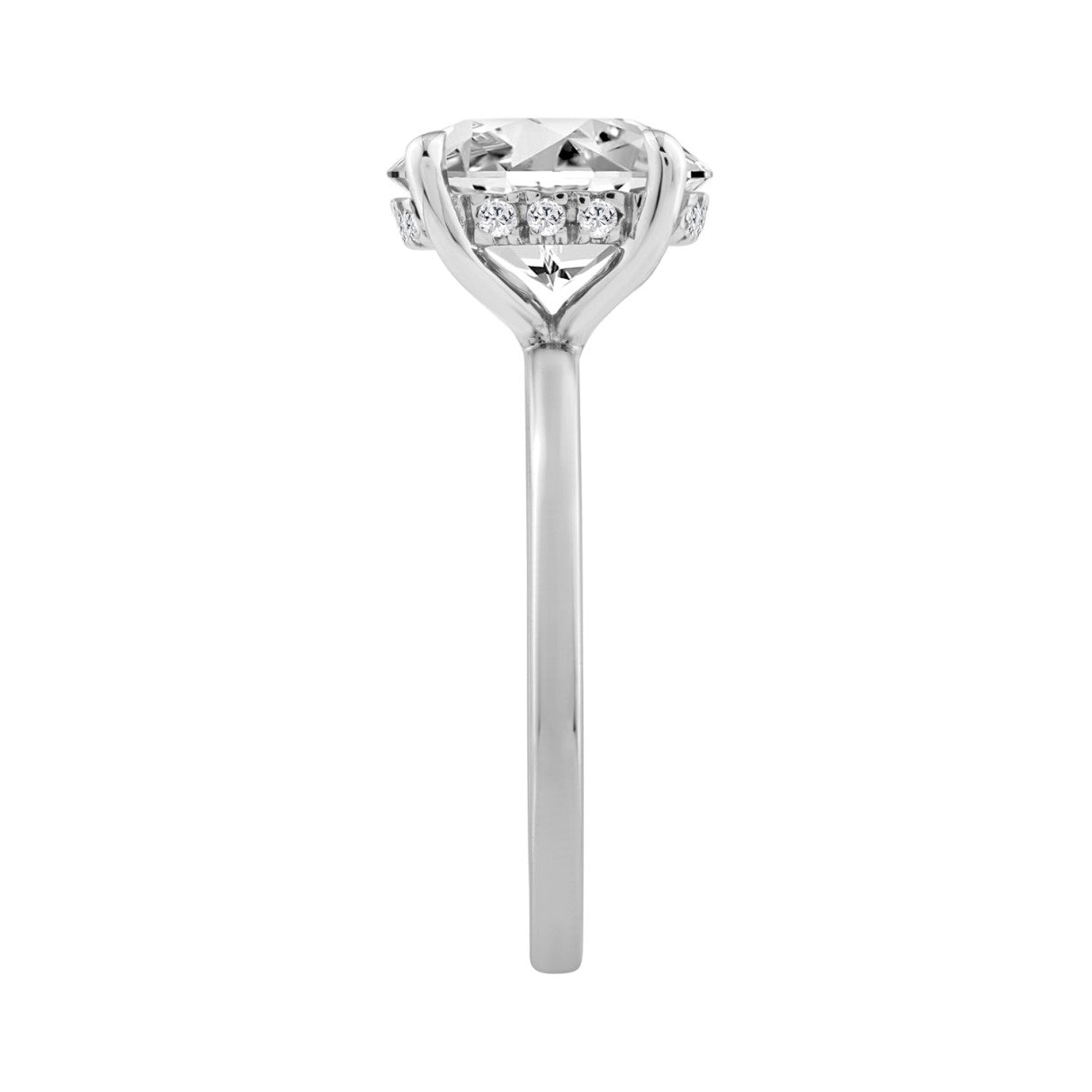 14K WHITE GOLD 3.00CT OVAL/ROUND DIAMOND LADIES RING (CENTER STONE OVAL DIAMOND 3.00CT)